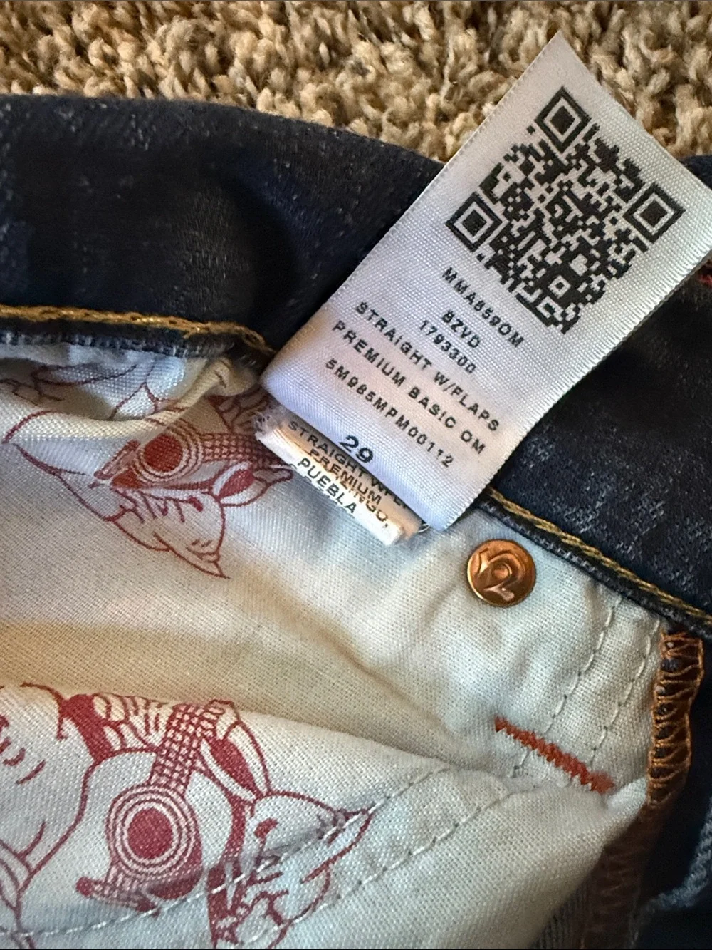 True Religion Men’s Dark Blue Straight Jeans